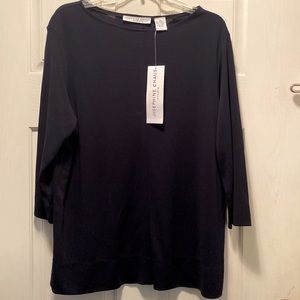 Josephine Chaus Studio Blouse XL, Dark Navy New With Tag